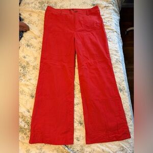 J Crew Factory High rise patch pocket wide leg pant size 31. Red.